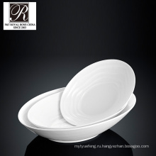 Отель океан линия мода элегантность белый фарфор овальный суп миска PT-T0592